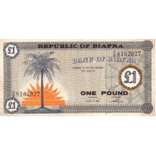 P2 Biafra 1 Pound Year 1967 (Very Fine +)