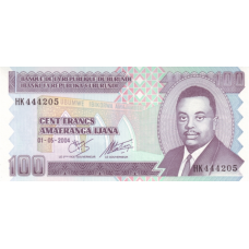 P37d Burundi - 100 Francs Year 2004
