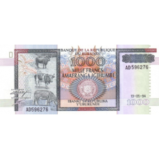 P39a Burundi - 1000 Francs Year 1994