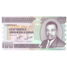 P44a Burundi - 100 Francs Year 2010