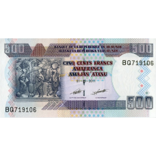 P45b Burundi - 500 Francs Year 2011