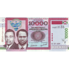 P49a Burundi - 10.000 Francs Year 2009