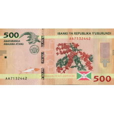 P50a Burundi - 500 Francs Year 2015