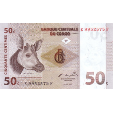 P 84a Congo (Democratic Republic) - 50 Centimes Year 1997