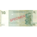 P87S Congo (Democratic Republic) -10 Franc Year 1997 (SPECIMEN)