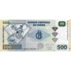 (466) Congo Dem. Rep. P96b - 500 Francs Year 2013