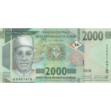 P48Aa Guinea - 2000 Francs Year 2018