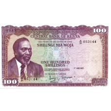 P10c Kenya - 100 Shillings Year 1972