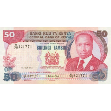 P22d Kenya - 50 Shillings Year 1987