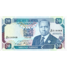 P25b Kenya - 20 Shillings Year 1989