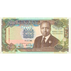 P29a Kenya - 200 Shillings Year 1989