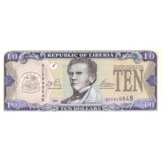 P27a Liberia - 10 Dollars Year 2003