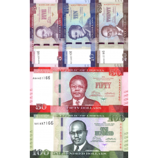 P31a,32a,33a,34a & 35a Liberia - 5,10,20,50 & 100 Dollars Year 2016 (5 Notes)