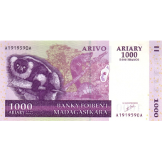 P 89a Madagascar - 1000 Ariary Year 2004