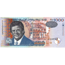 P54a Mauritius - 1000 Rupees Year 1999