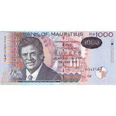 P59c Mauritius - 1000 Rupees Year 2007