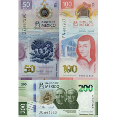 (118) ** PNew (PN138,139,140) Mexico - 50,100 & 200 Pesos (2024 Comm) (3 Notes) (118) ** PNew (PN138,139,140) Mexico - 50,100 & 200 Pesos (2024 Comm) (3 Notes)