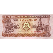 P129b Mozambique - 50 Meticals Year 1986