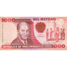 P135 Mozambique - 1000 Meticals Year 1991