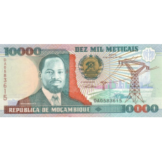 P137 Mozambique - 10.000 Meticals Year 1991