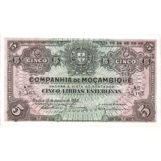 P R32 Mozambique - 5 Libras Year 1934 (Condition XF)