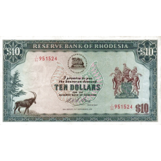 P33h Rhodesia - 10 Dollars Year 1975