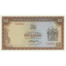 P36b Rhodesia - 5 Dollars Year 1978