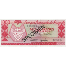 Rwanda P10S2 - 1000 Francs Year 1971 SPECIMEN