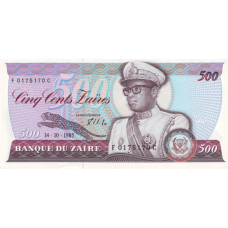 (455) Zaire P30b - 500 Francs Year 1985
