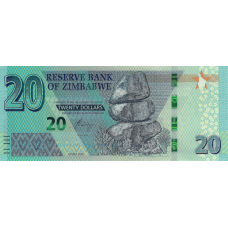 (699) ** PN104a Zimbabwe 20 Dollars Year 2020
